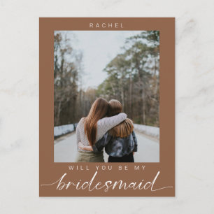 Vill du vara min brudtjänst damsk bohemisk chic fo vykort
