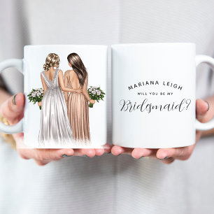 Vill du vara min brudtjänst? Girls In Gowns Coffee Kaffemugg