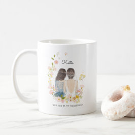 Vill du vara min brudtjänst/hedersjungfru-förfråga kaffemugg