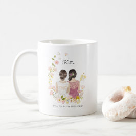 Vill du vara min brudtjänst/hedersjungfru-förfråga kaffemugg