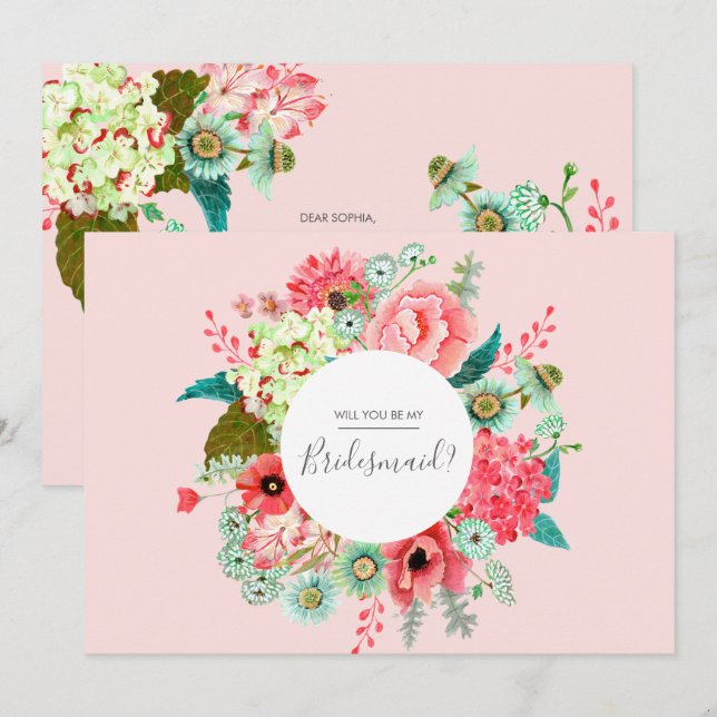 Vill du vara min brudtjänst | Postkortsinbjudan Inbjudningar (Fram/baksida)