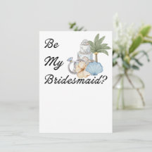 Vill du vara min brudtjänsteflicka? Bröllopsinbjud