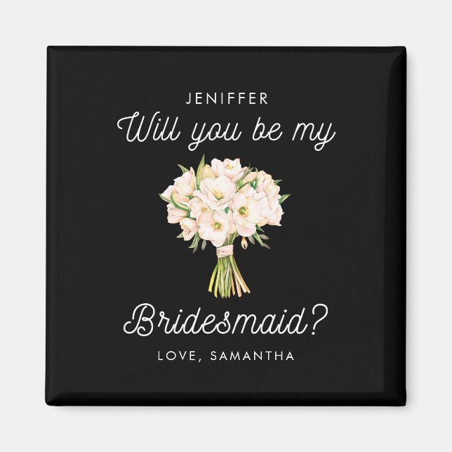 Vill du vara min brudtjänsteflicka? Ett hjärtligt  Magnet (Framsidan)