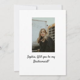 Vill du vara min brudtjänsteflicka foto elegant mo inbjudningar
