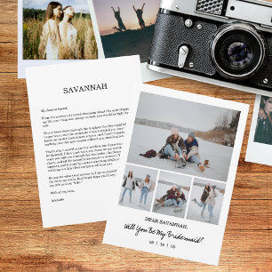 Vill du vara min brudtjänsteflicka Foto Förfrågan Inbjudningar