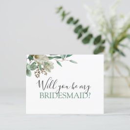 Vill du vara min brudtjänsteflicka Magnolia Eucaly Meddelande Vykort