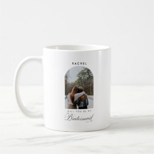 Vill du vara min brudtjänsteflicka Minimalistisk f Kaffemugg