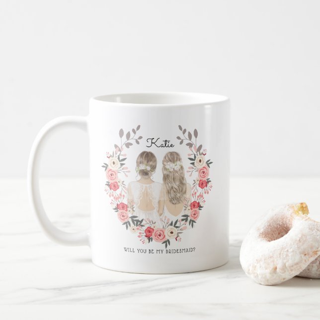 Vill du vara min brudtjänsteförslag C Kaffemugg (Med munk)