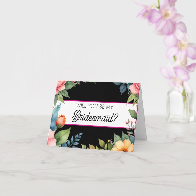 Vill du vara min brudtjänsteförslag kort (Orkide)