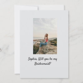 Vill du vara min brudtjänstflicka foto elegant mod inbjudningar