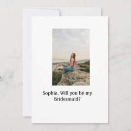 Vill du vara min brudtjänstflicka foto elegant mod inbjudningar