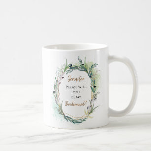 Vill du vara min brudtjänstförfrågan/Namn/ Kaffemugg