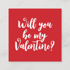 Vill du vara min Valentine? röd modern script anpa Tilläggskort