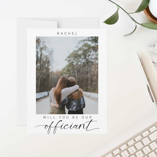 Vill du vara min vigselförrättare Minimal foto Mod Vykort (Skapare uppladdad)