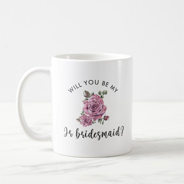 Vill du vara min yngre brudtjänstgirl? kaffemugg (Vänster)