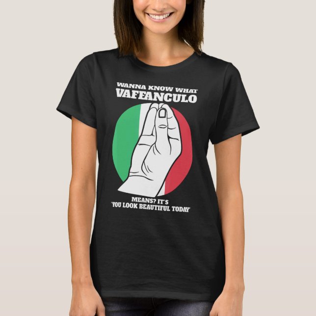 Vill du veta vad vaffanculo Italio Italien vaffanc T Shirt (Framsida)