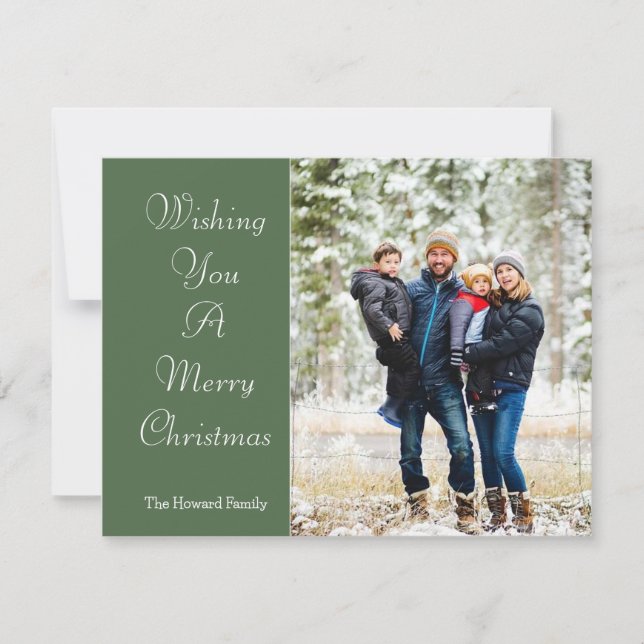 Vill ha ett foto av God jul Grönt-familjen Julkort (Framsida)