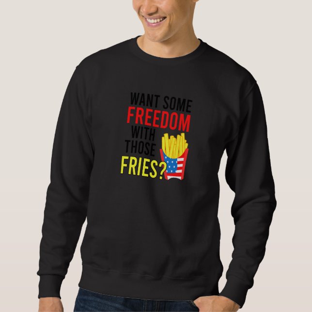 Vill ha lite frihet med den där färden 4 juli lång ärmad tröja (Framsida)