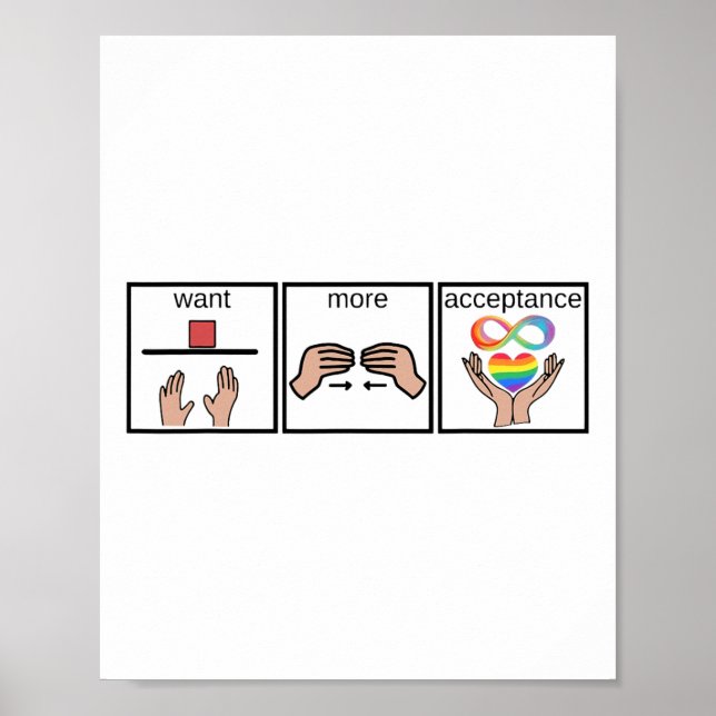 Vill ha mer acceptans Sped Teacher Autism Awarenes Poster (Framsidan)