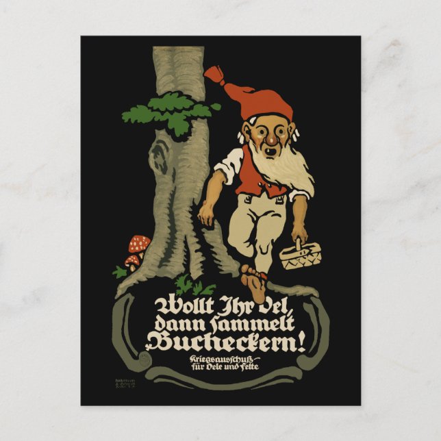 Vill ha olja, samla in Beech Nöt WW1-vykort Vykort (Framsida)