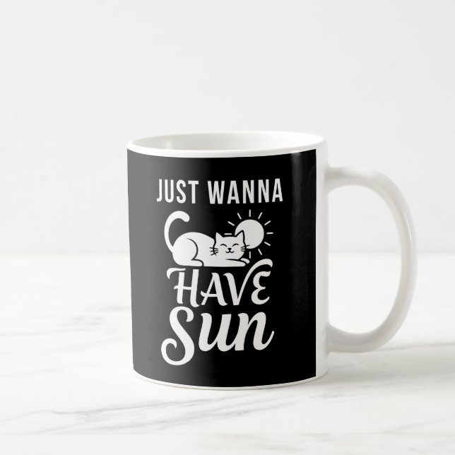 Vill ha sol med katt - Söt katt solar sig Kaffemugg (Höger)