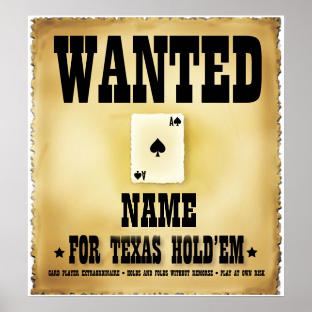 Vill ha Texas Holdem Poster (Framsidan)
