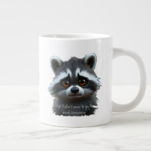 Vill inte jobba Raccoon Animal Jumbo Mugg