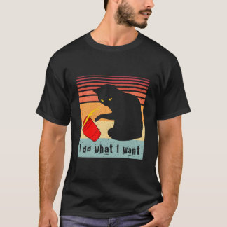 Vill jag ha svart katt röd kopp min katt t shirt