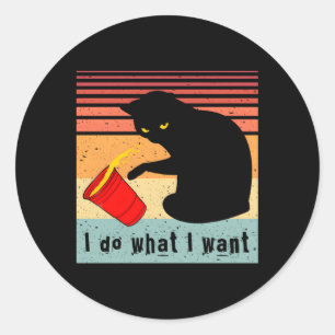 Vill jag ha svart rödröd Kopp mitt katt? Runt Klistermärke