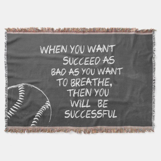 Vill lyckas baseboll motivation filt (Framsidan)
