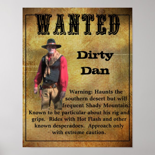 Vill Poster Dirty Dan (Framsidan)