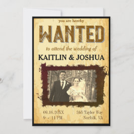 Vill Poster 💍 Westernt tema Bröllop-foto Inbjudningar