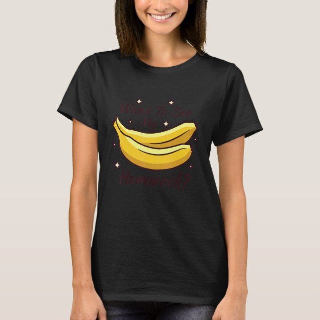 Vill se min Banana Hammock Pappa Joke T Shirt (Framsida)