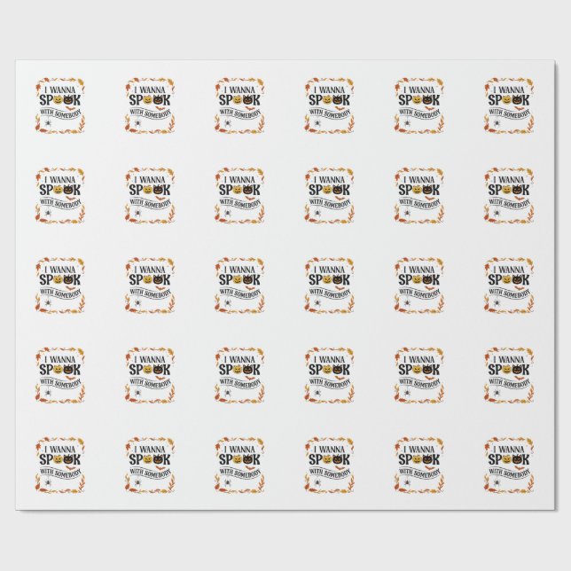 Vill Skrämma Någon Halloween-pumpor Spindel Fladde Presentpapper (Platt)
