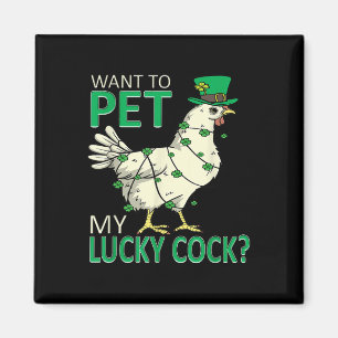 Vill ta min Lucky Funny St patricks day Chicken? Magnet