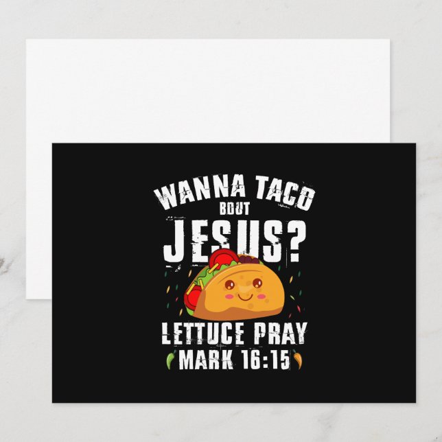 Vill taco om Jesus Cinco de Mayo kristen  Inbjudningar (Fram/baksida)