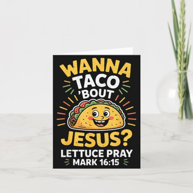 Vill Tacos Om Jesus Cinco Tro Design Kort (Framsida)
