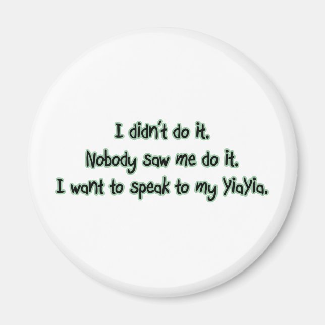 Vill tala till YiaYia Magnet (Framsidan)