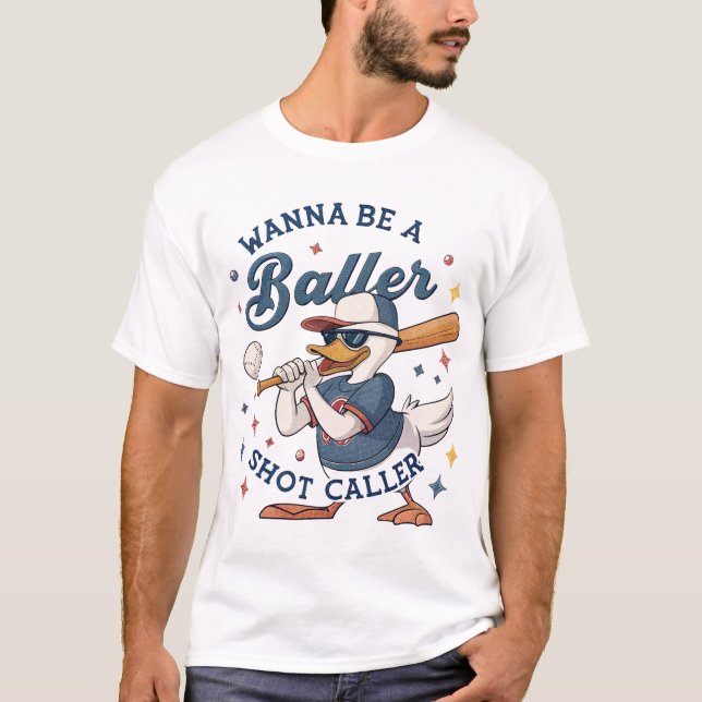 Vill vara en borr? Anka Baseball Chef T-Shirt (Framsida)