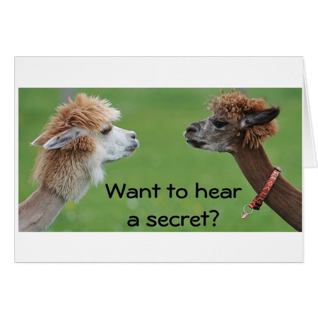 VILL VETA EN "SECRET"- I KÄRLEK ***DU** HÄLSNINGSKORT (Framsidan Horizontal)