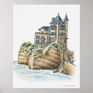 Villa Belza, Biarritz, frankrike Poster
