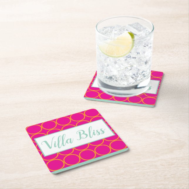 Villa Bliss Drink/Beverage Coasters Underlägg Papper Kvadrat (Insitu)