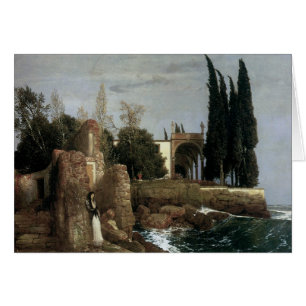 Villa by Sea by Arnold Bocklin, Symbolism Art Hälsningskort