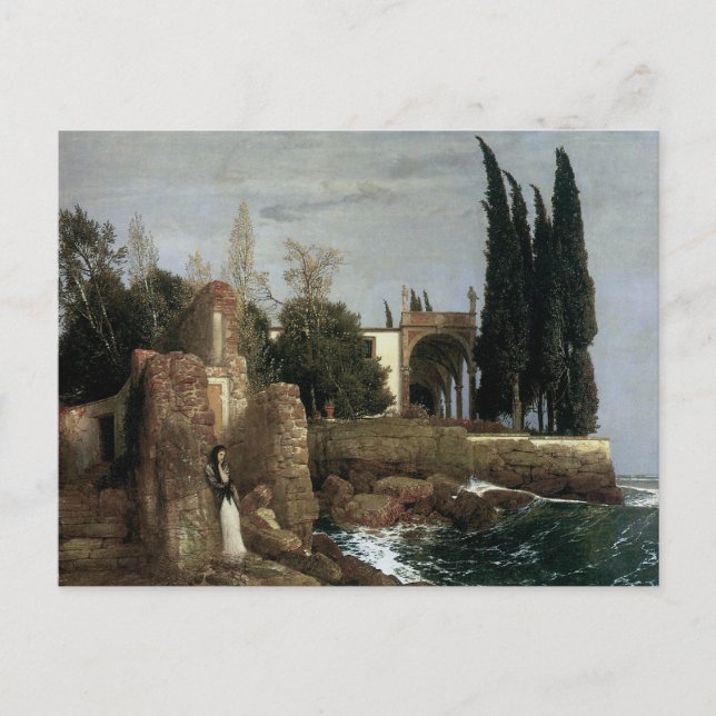 Villa by Sea by Arnold Bocklin, Symbolism Art Vykort (Framsida)