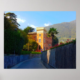 Villa de Herra Lenno Sjö Como Italien Poster