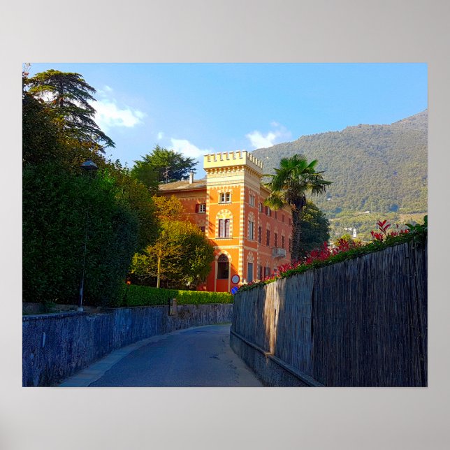 Villa de Herra Lenno Sjö Como Italien Poster (Framsidan)