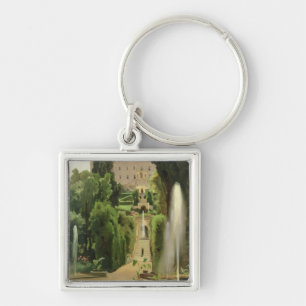 Villa D'Este, Tivoli, 1869 Fyrkantig Silverfärgad Nyckelring