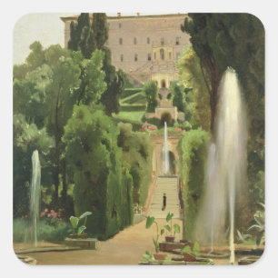 Villa D'Este, Tivoli, 1869 Fyrkantigt Klistermärke