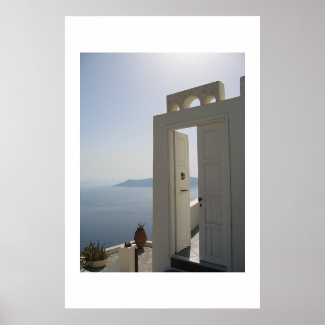 Villa door in Santorini Poster (Framsidan)