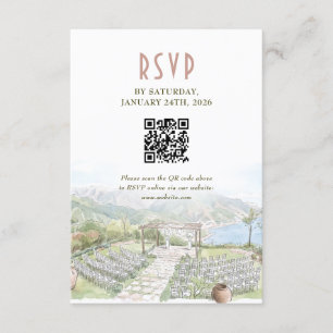 Villa Eva Ravello bröllops-svarskort med QR-kod Inbjudningar